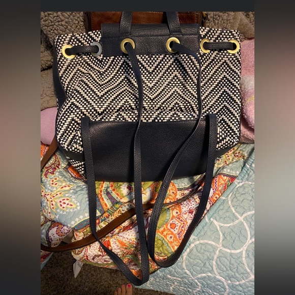 michael kors junie woven leather flap backpack - Picture 3 of 3
